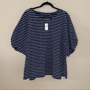 NWT Banana Republic navy striped blouse